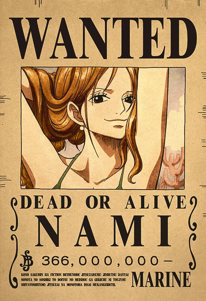 Poster "WANTED" One Piece Manga Waves