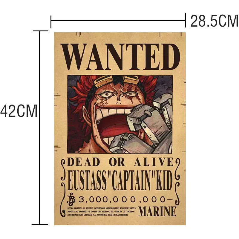 Poster "WANTED" One Piece Manga Waves